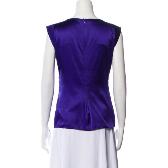 NWT ETRO Women's Silk Scoop Neck Top Size 10 Purple - Picture 3 of 9